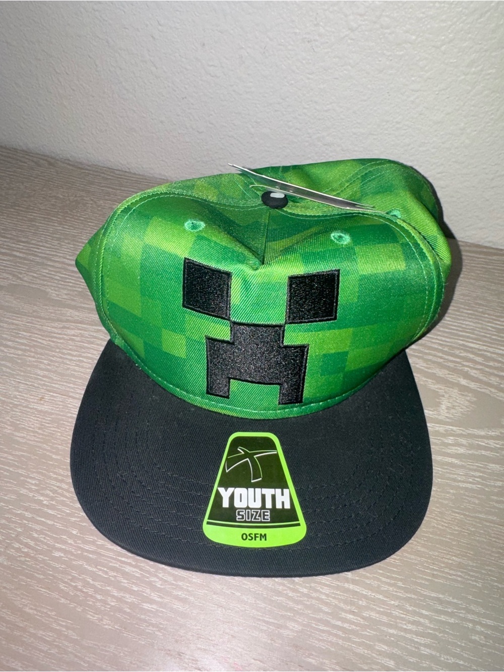 MINECRAFT Allover Print Creeper Snapback Cap- youth